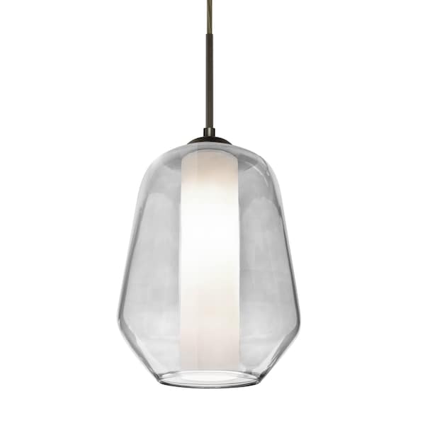 Besa Lighting Link Pendant, Clear/Opal, Bronze Finish, 1x60W Incandescent 1JT-LINKCL-BR - main
